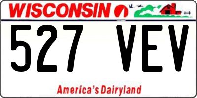 WI license plate 527VEV