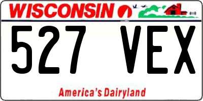 WI license plate 527VEX