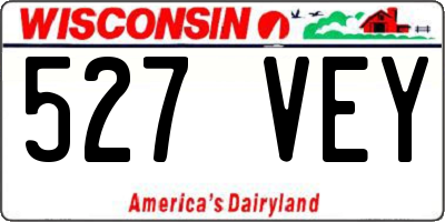 WI license plate 527VEY