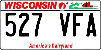 WI license plate 527VFA