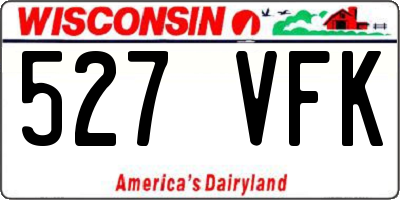 WI license plate 527VFK