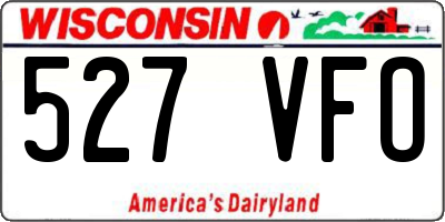 WI license plate 527VFO