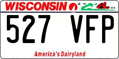 WI license plate 527VFP
