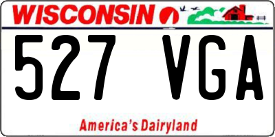 WI license plate 527VGA