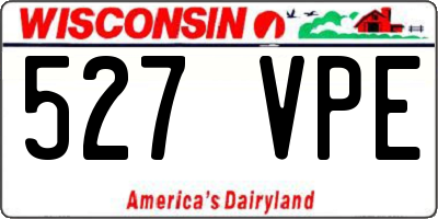 WI license plate 527VPE