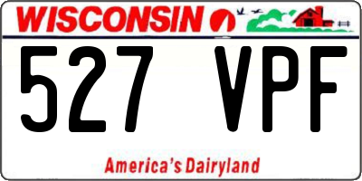 WI license plate 527VPF