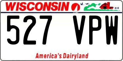 WI license plate 527VPW