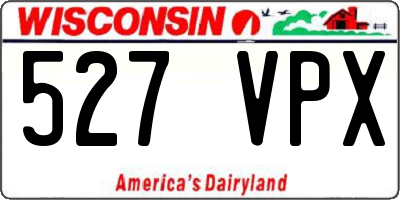 WI license plate 527VPX