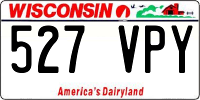 WI license plate 527VPY