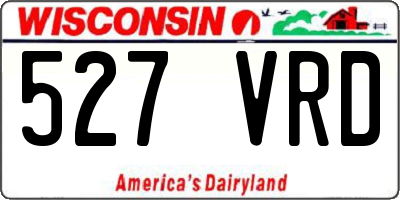 WI license plate 527VRD