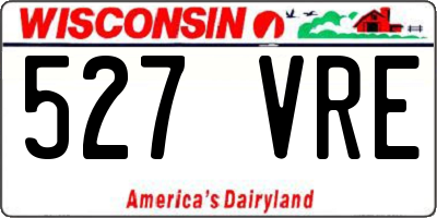 WI license plate 527VRE