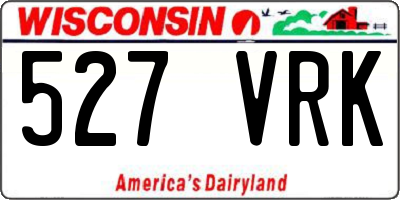 WI license plate 527VRK