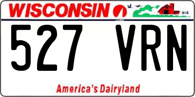 WI license plate 527VRN