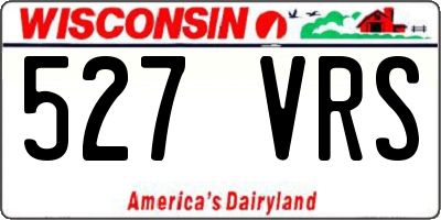 WI license plate 527VRS