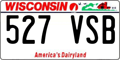 WI license plate 527VSB