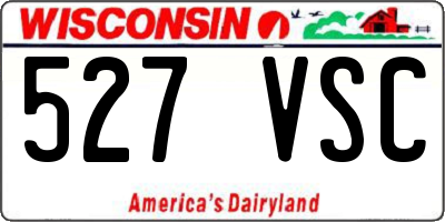 WI license plate 527VSC