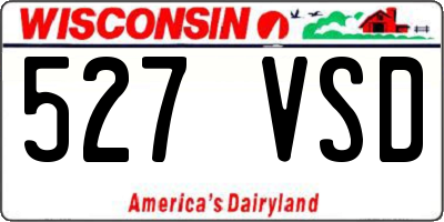 WI license plate 527VSD