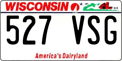 WI license plate 527VSG