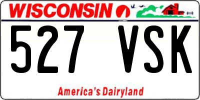 WI license plate 527VSK