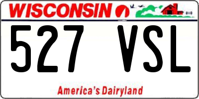 WI license plate 527VSL