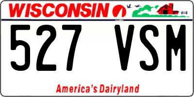 WI license plate 527VSM