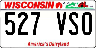 WI license plate 527VSO