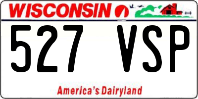 WI license plate 527VSP