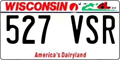 WI license plate 527VSR