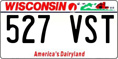 WI license plate 527VST