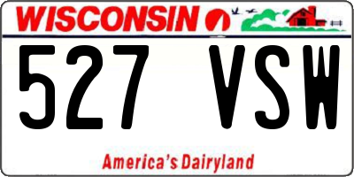 WI license plate 527VSW