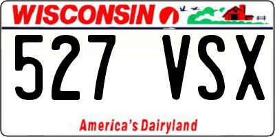 WI license plate 527VSX