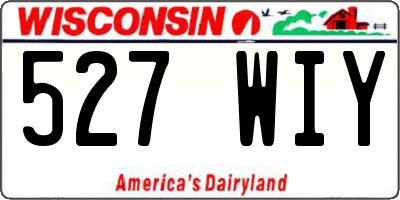 WI license plate 527WIY