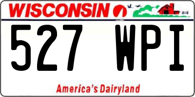 WI license plate 527WPI