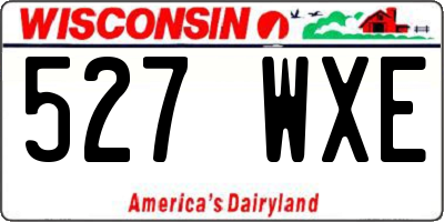 WI license plate 527WXE