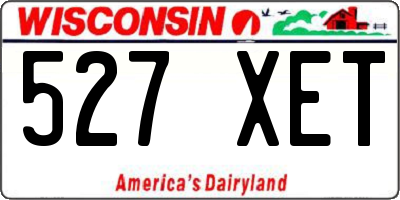 WI license plate 527XET