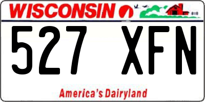 WI license plate 527XFN