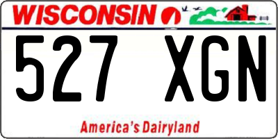 WI license plate 527XGN