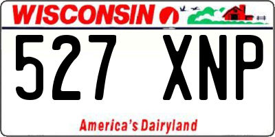 WI license plate 527XNP
