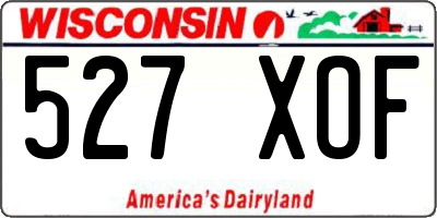 WI license plate 527XOF