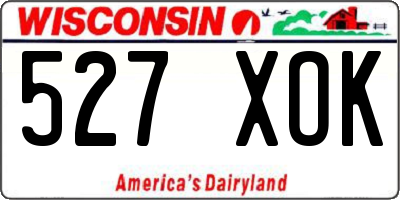 WI license plate 527XOK