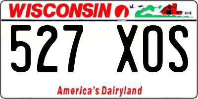 WI license plate 527XOS