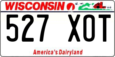 WI license plate 527XOT