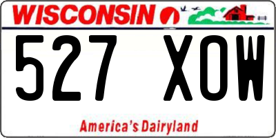 WI license plate 527XOW