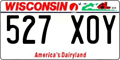 WI license plate 527XOY