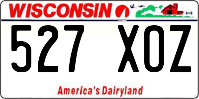 WI license plate 527XOZ
