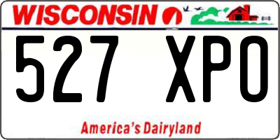 WI license plate 527XPO