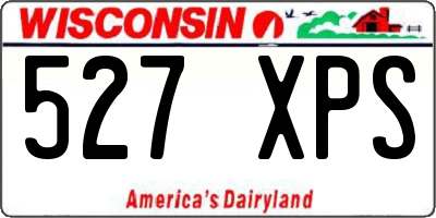 WI license plate 527XPS