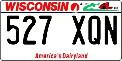 WI license plate 527XQN