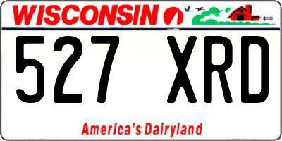 WI license plate 527XRD