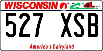 WI license plate 527XSB